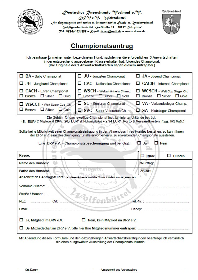 Championatsantrag