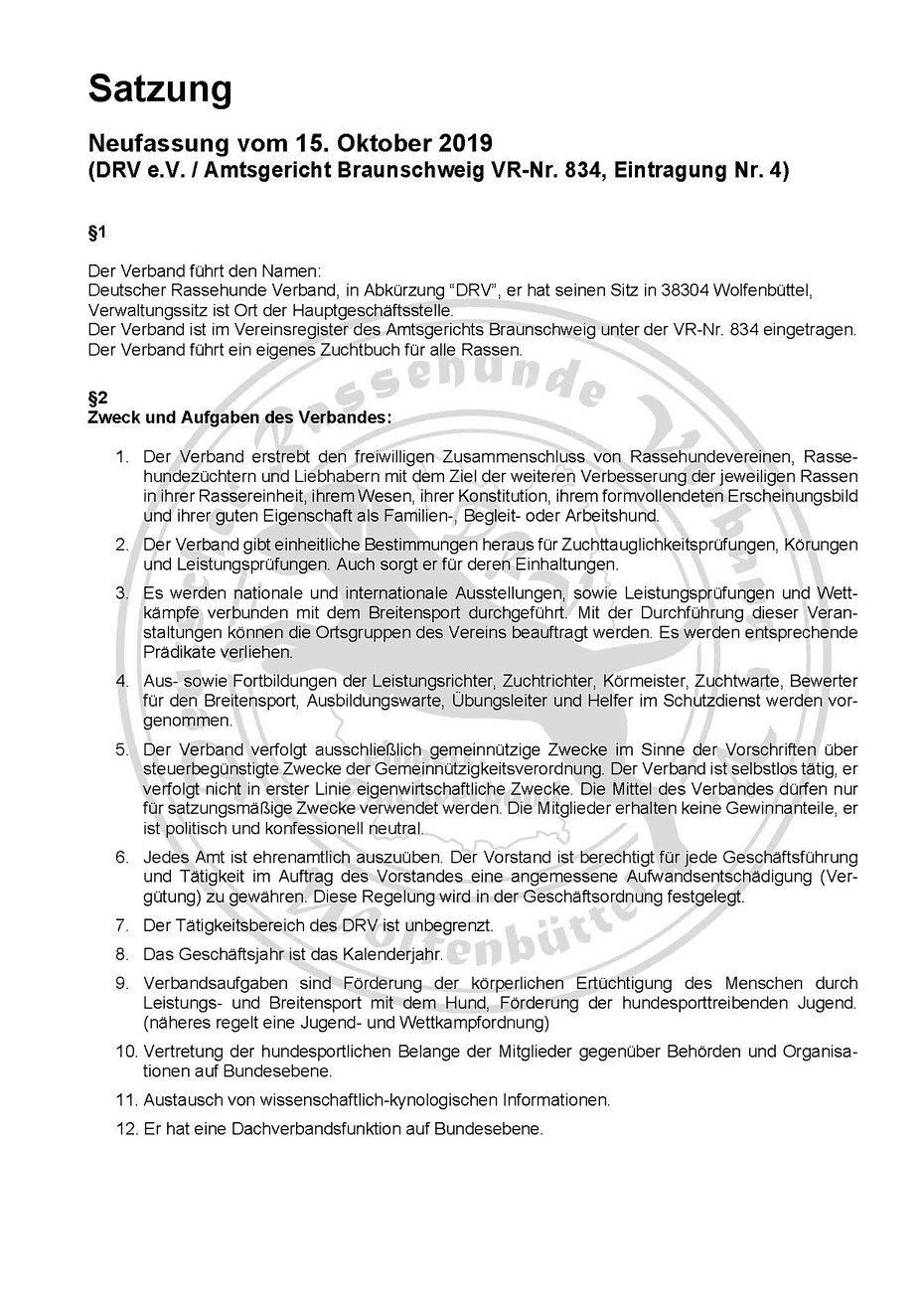 DRV Satzung